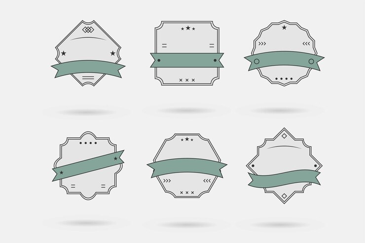 Vector gratuito vector insignia, etiquetas y cintas