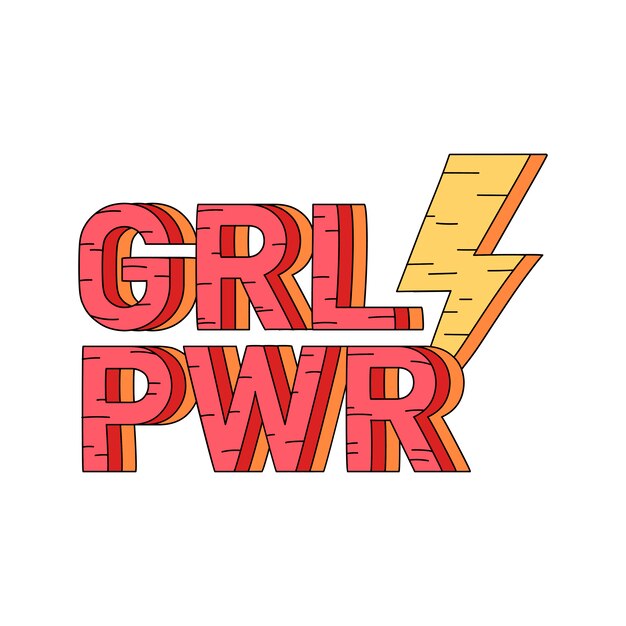 Vector de insignia de poder de niña Grl Pwr