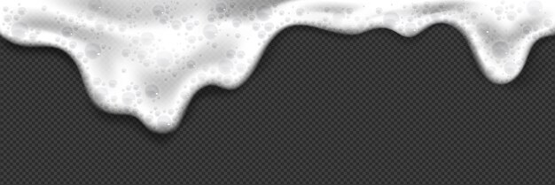 Vector de jabón de champú blanco de textura de espuma de cerveza en 3D