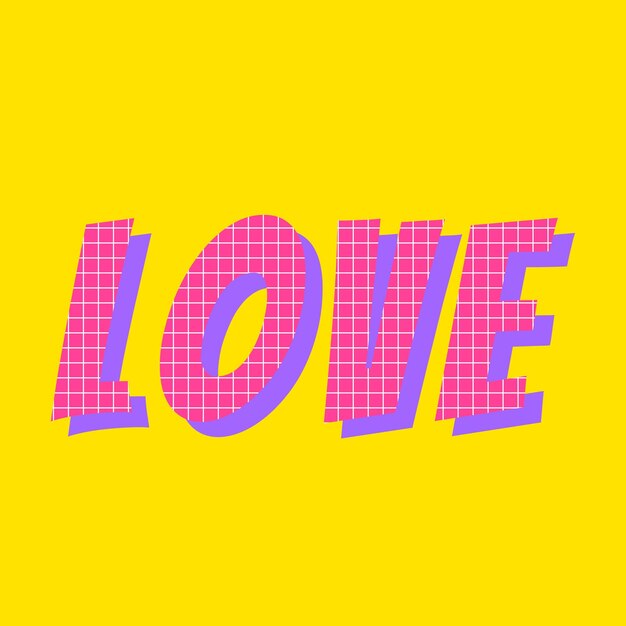 Vector de letras funky de amor 3D