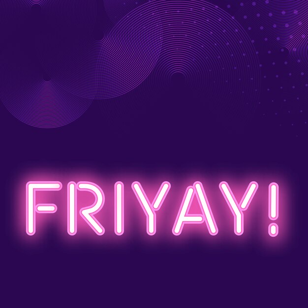 Vector de letrero de neón friyay rosa