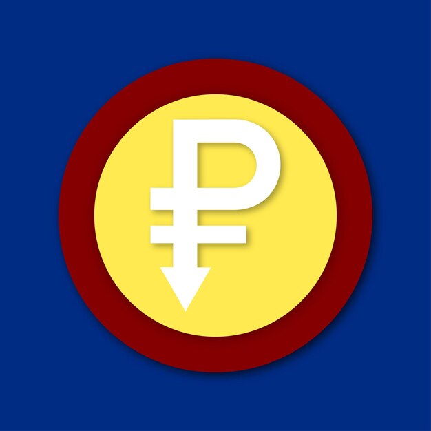 Vector libre de la bandera del diseño de las redes sociales del fondo amarillo granate azul rublo ruso