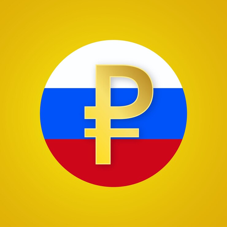 Vector gratuito vector libre de la bandera del diseño de las redes sociales del fondo amarillo rojo azul del rublo ruso