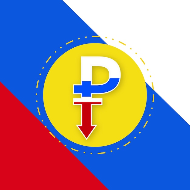 Vector gratuito vector libre de la bandera del diseño de las redes sociales del fondo amarillo rojo azul del rublo ruso