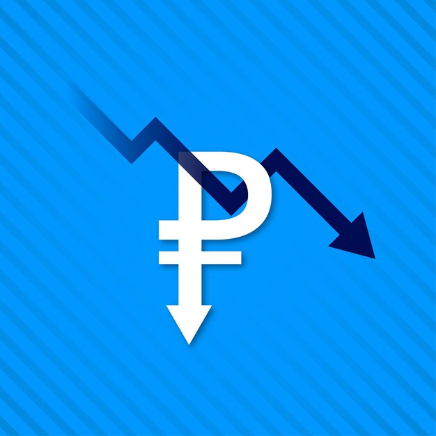 Vector libre de la bandera del diseño de las redes sociales del fondo blanco azul del rublo ruso