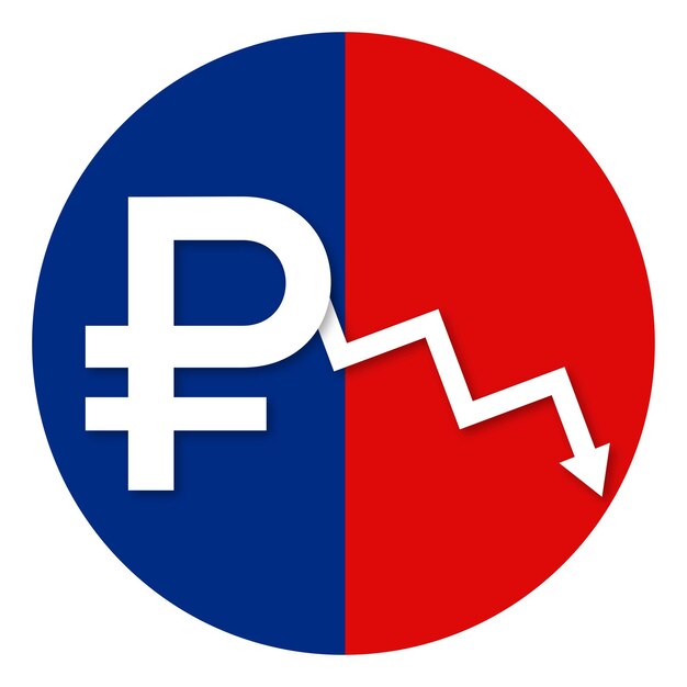 Vector libre de la bandera del diseño de las redes sociales del fondo rojo azul del rublo ruso