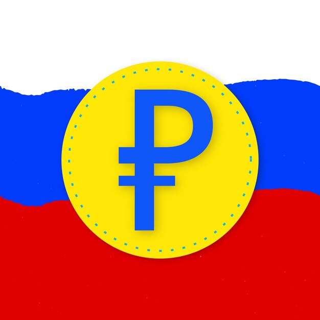 Vector libre de banner de diseño de redes sociales de fondo amarillo rojo azul rublo ruso