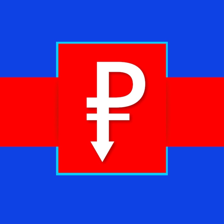 Vector gratuito vector libre de banner de diseño de redes sociales de fondo blanco azul rojo rublo ruso