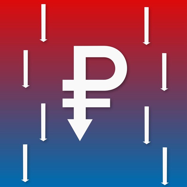 Vector libre de banner de diseño de redes sociales de fondo blanco rojo azul rublo ruso