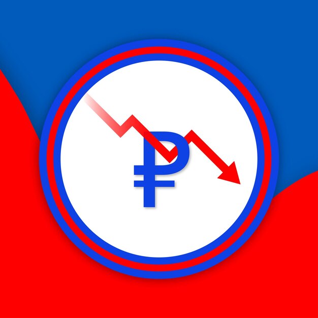 Vector libre de banner de diseño de redes sociales de fondo blanco rojo azul rublo ruso