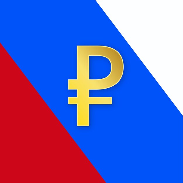 Vector libre de banner de diseño de redes sociales de fondo dorado rojo azul rublo ruso