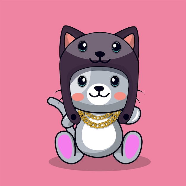 Vector libre lindo gato sentado dibujos animados vector icono ilustración