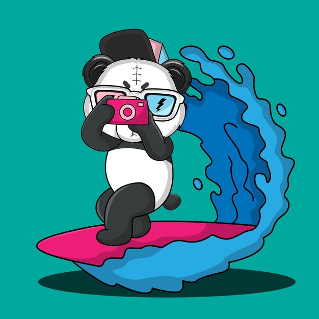 Vector lindo bebé panda de dibujos animados en traje de pirata