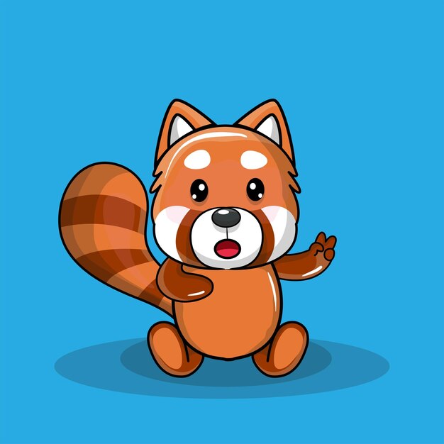 Vector lindo bebé panda rojo de dibujos animados en traje de pirata