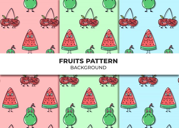 Vector lindo patrón de frutas