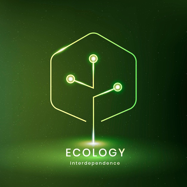 Vector logo ambiental con texto de ecología