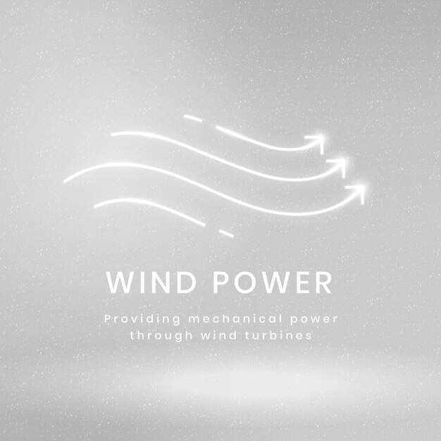 Vector de logotipo ambiental de energía eólica con texto