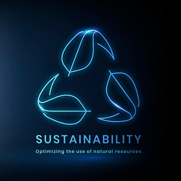 Vector de logotipo ambiental de sostenibilidad con texto