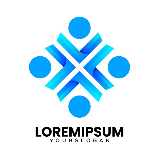 Vector de logotipo degradado de organización humana