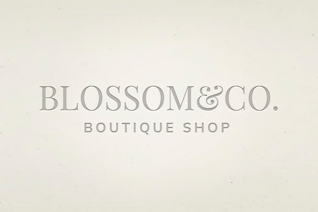 Vector gratuito vector de logotipo de empresa boutique editable con texto de flor y co