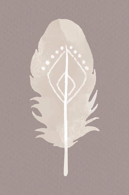 Vector gratuito vector de logotipo de pluma de estilo boho