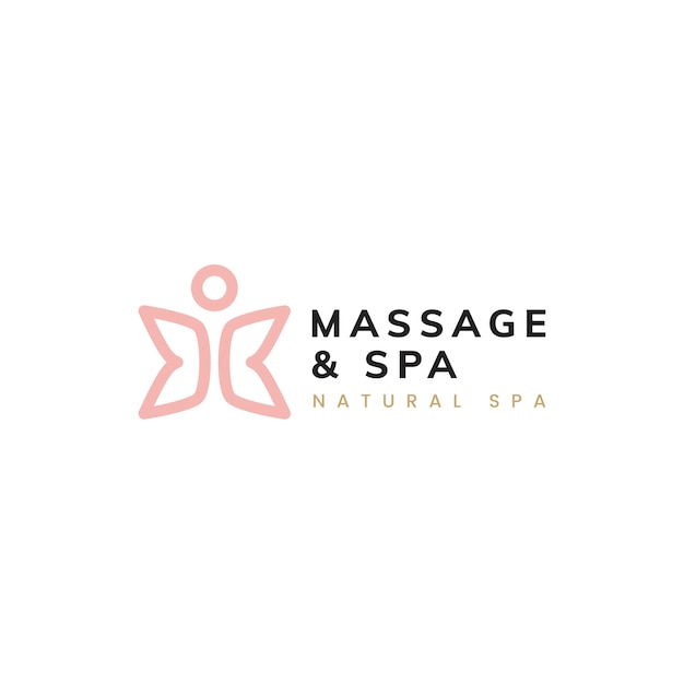 Vector de logotipo de vida saludable de masaje y spa