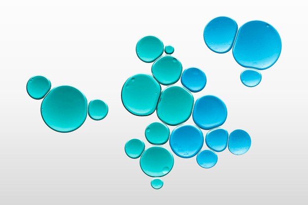Vector de macro de burbuja líquida de aceite abstracto tiro azul