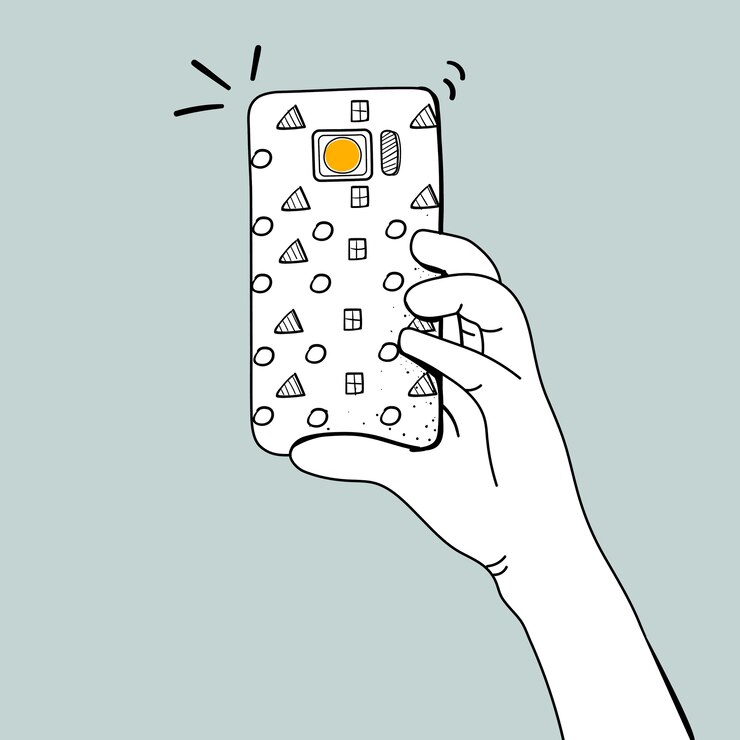 Vector gratuito vector de manos tomando fotos con teléfono inteligente