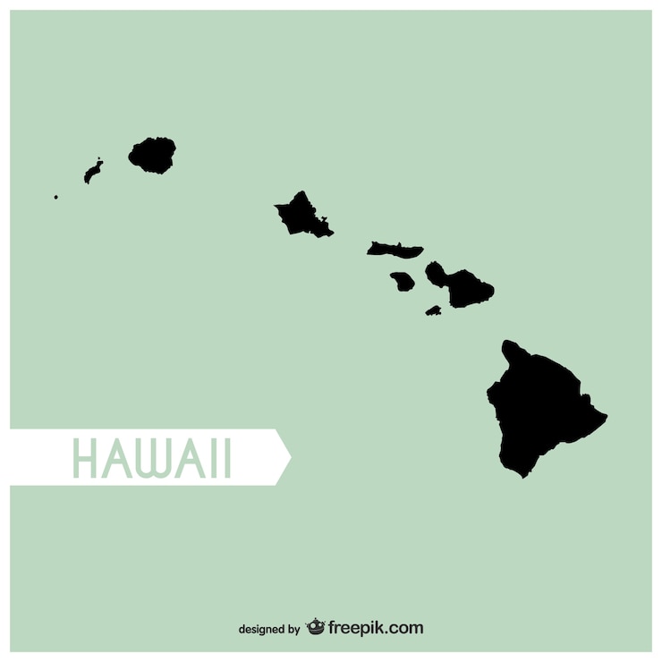 Vector gratuito vector mapa de hawai