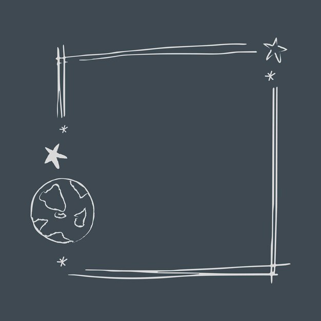 Vector de marco de arte de línea amigable con el medio ambiente