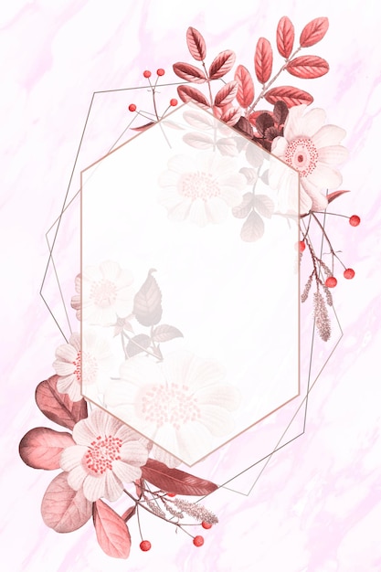 Vector de marco en blanco en patrón floral de verano