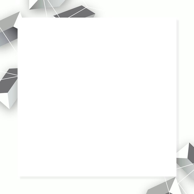 Vector de marco decorado de forma geométrica gris claro