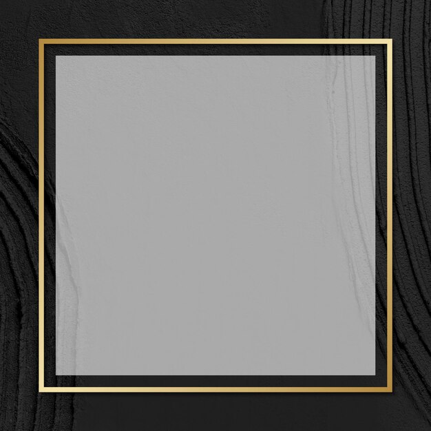 Vector de marco dorado sobre fondo negro con textura