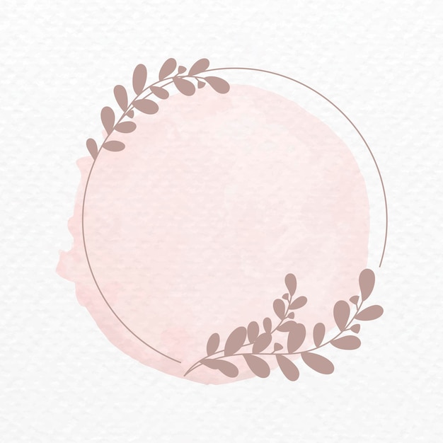 Vector de marco en estilo acuarela de adorno botánico rosa