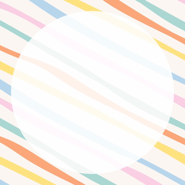Vector de marco rayado colorido en lindo patrón pastel