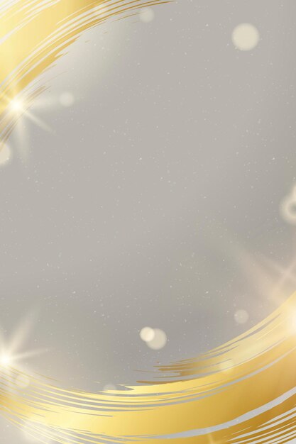 Vector de marco de trazo de pincel dorado con luz brillante