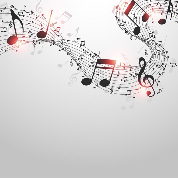 Vector música melodía nota baile flujo
