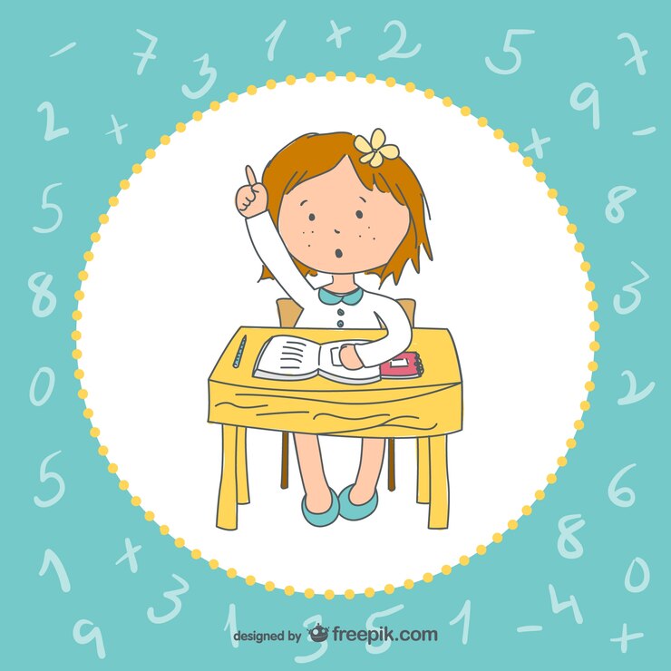 Vector gratuito vector niña en la escuela