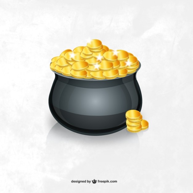 Vector olla llena de oro