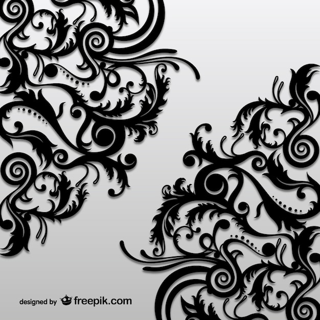 Vector ornamental floral negro