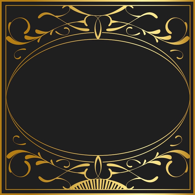 Vector de oro vintage art nouveau insignia