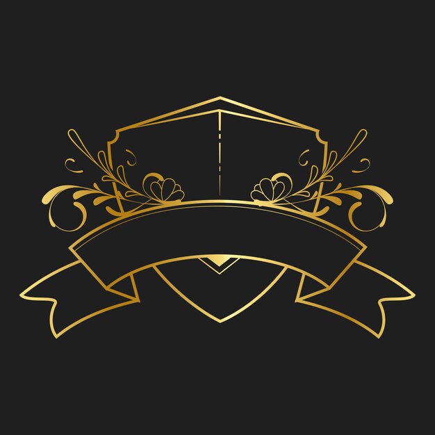Vector de oro Vintage art nouveau insignia