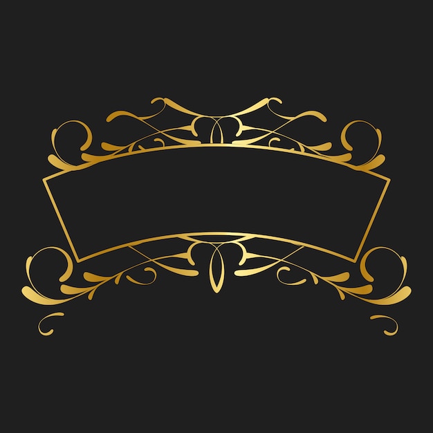 Vector de oro Vintage art nouveau insignia