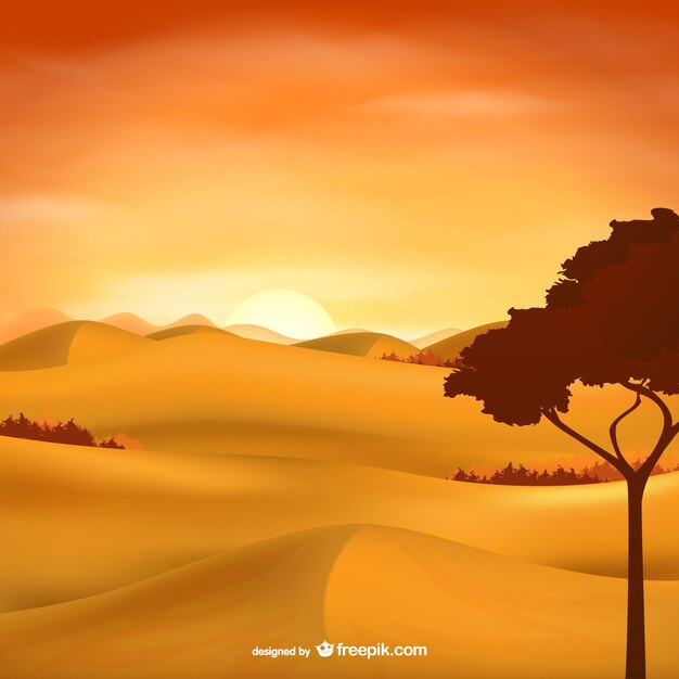 Vector con paisaje desértico