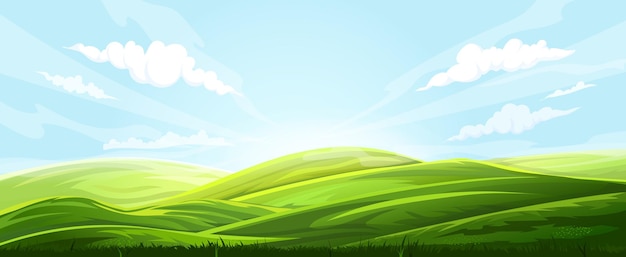 Vector gratuito vector de paisaje de fondo de campo