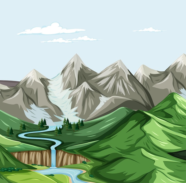 Vector de paisaje geográfico de la naturaleza