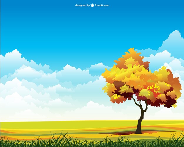 Vector de paisaje de otoño