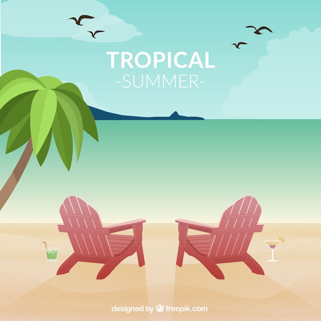 Vector paisaje tropical