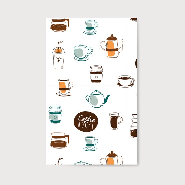 Vector de patrón de cafetería y cafetería