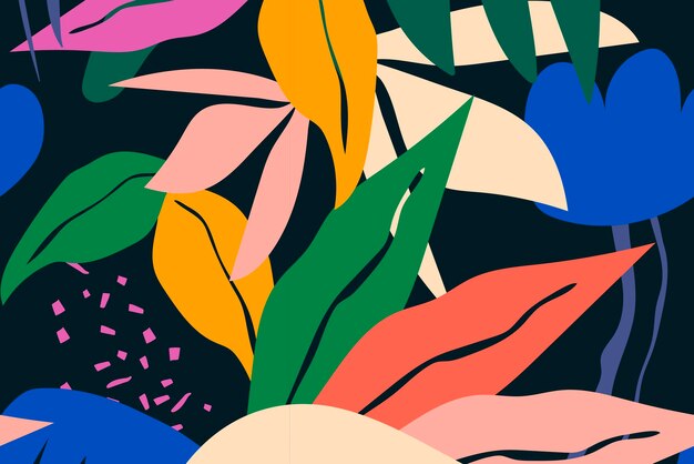 Vector de patrones sin fisuras de fondo de hoja funky
